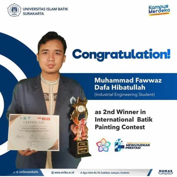Muhammad Fawwaz Dafa Hibatullah – 2nd winner in International Batik Painting Contest