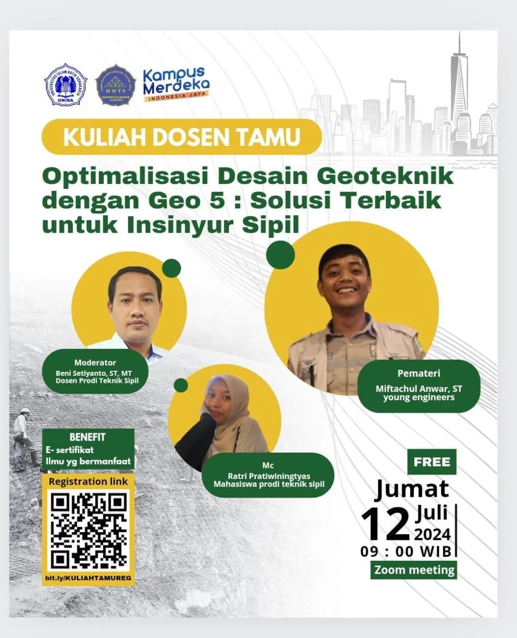 Kuliah Dosen Tamu | “Optimalisasi Desain Geoteknik dengan Geo 5: Solusi Terbaik untuk Insinyur Sipil”