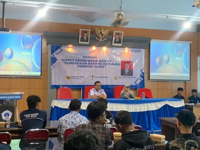 Kuliah dosen tamu dengan tema “Seminar Supply Chain Management (Pengadaan Barang dan Jasa Pemerintahan)”