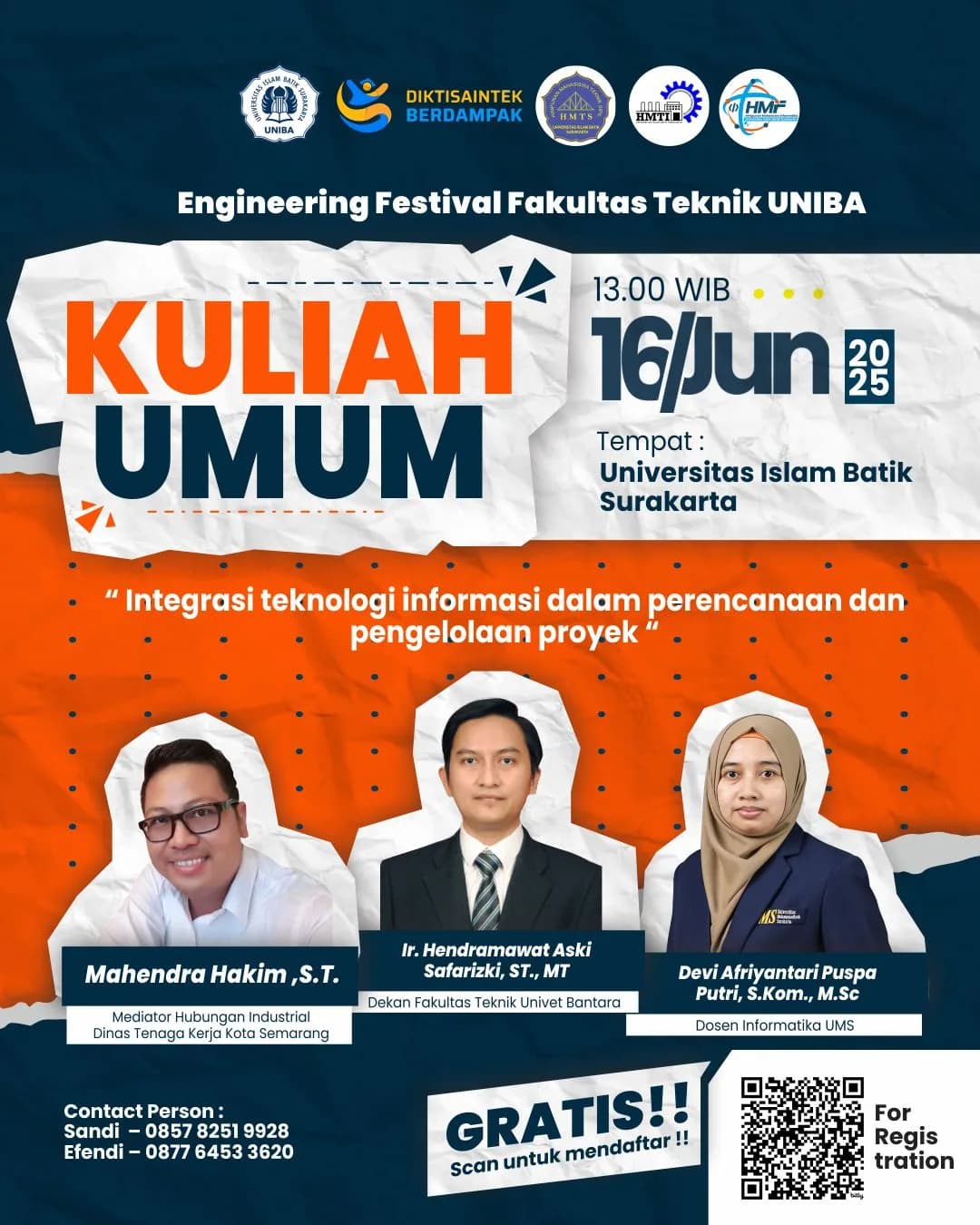Kuliah Umum Integrasi Teknologi Informasi dalam Perencanaan dan Pengelolaan Proyek