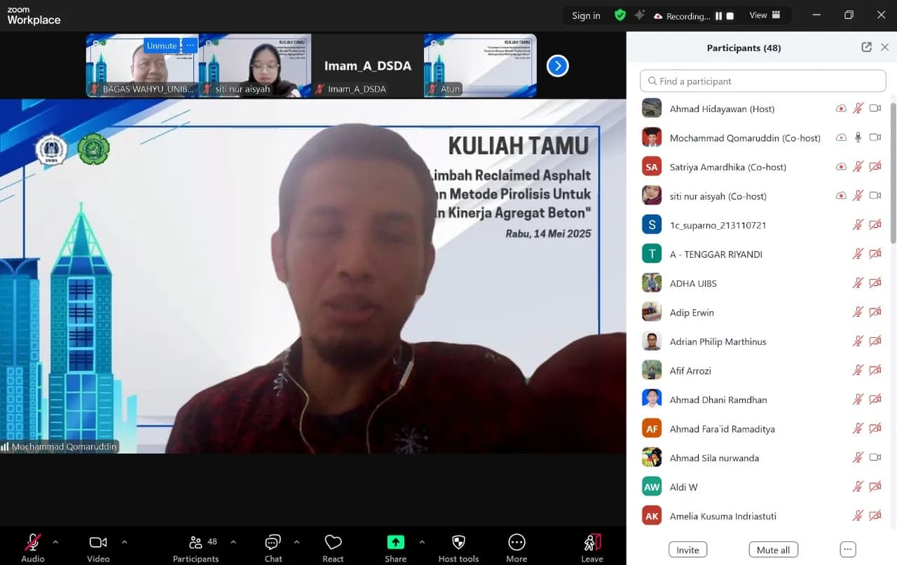 Webinar Nasional: Inovasi Pengolahan Limbah Reclaimed Asphalt Pavement dengan Metode Pirolisis