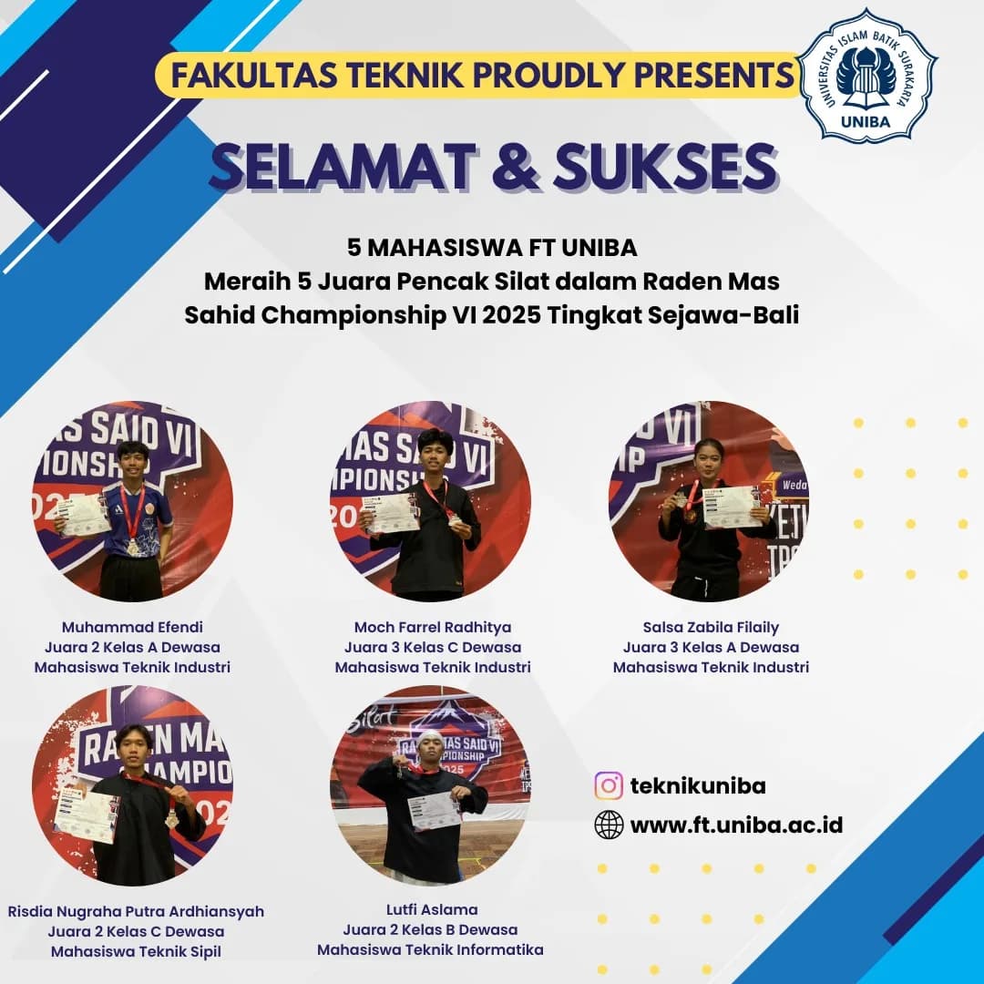 Mahasiswa Teknik Raih Prestasi Gemilang di Piala Raden Mas Sahid Championship VI 2025 Tingkat Se-Jawa Bali