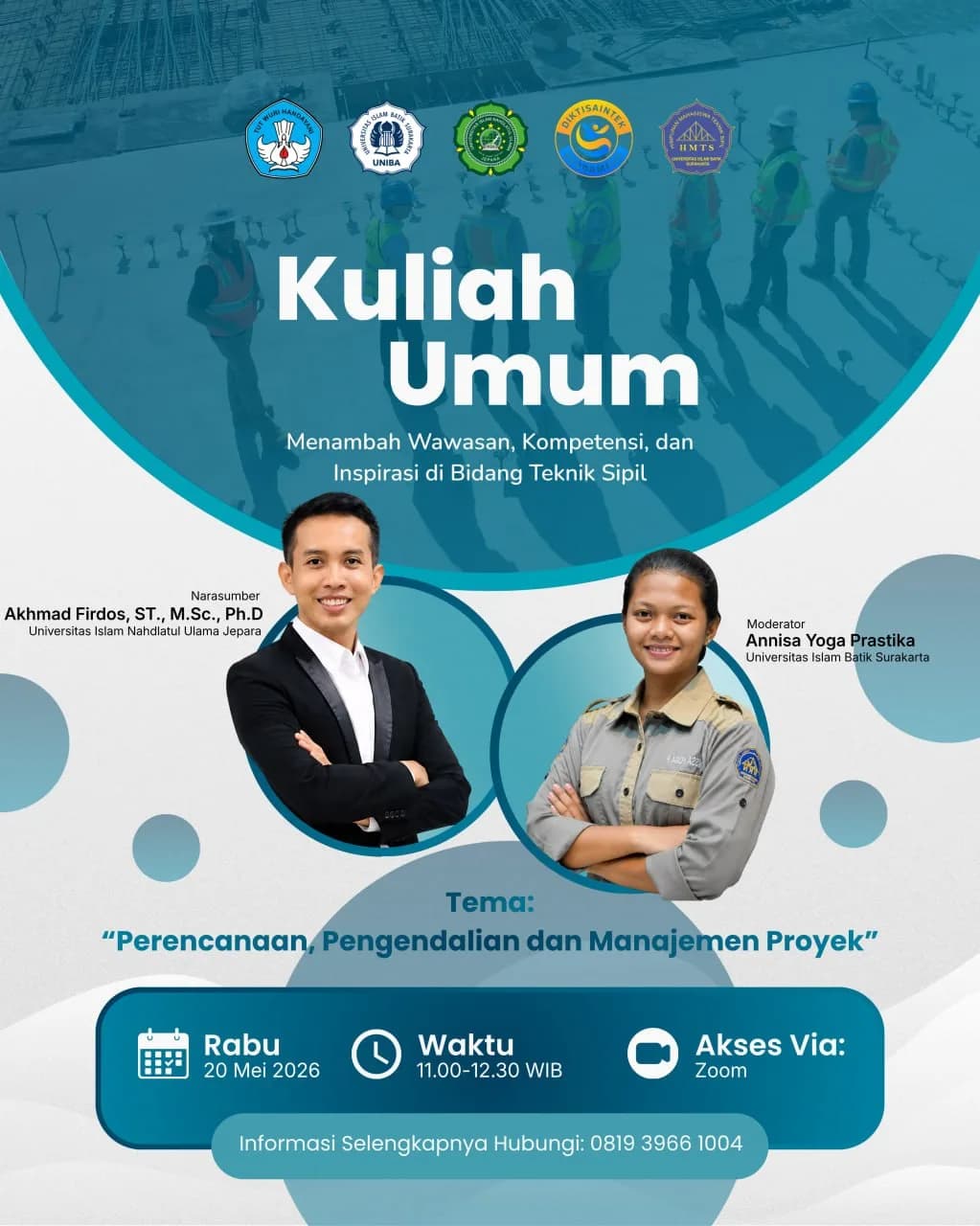 Kuliah Umum Menambah Wawasan, Kompetensi, dan Inspirasi di Bidang Teknik Sipil