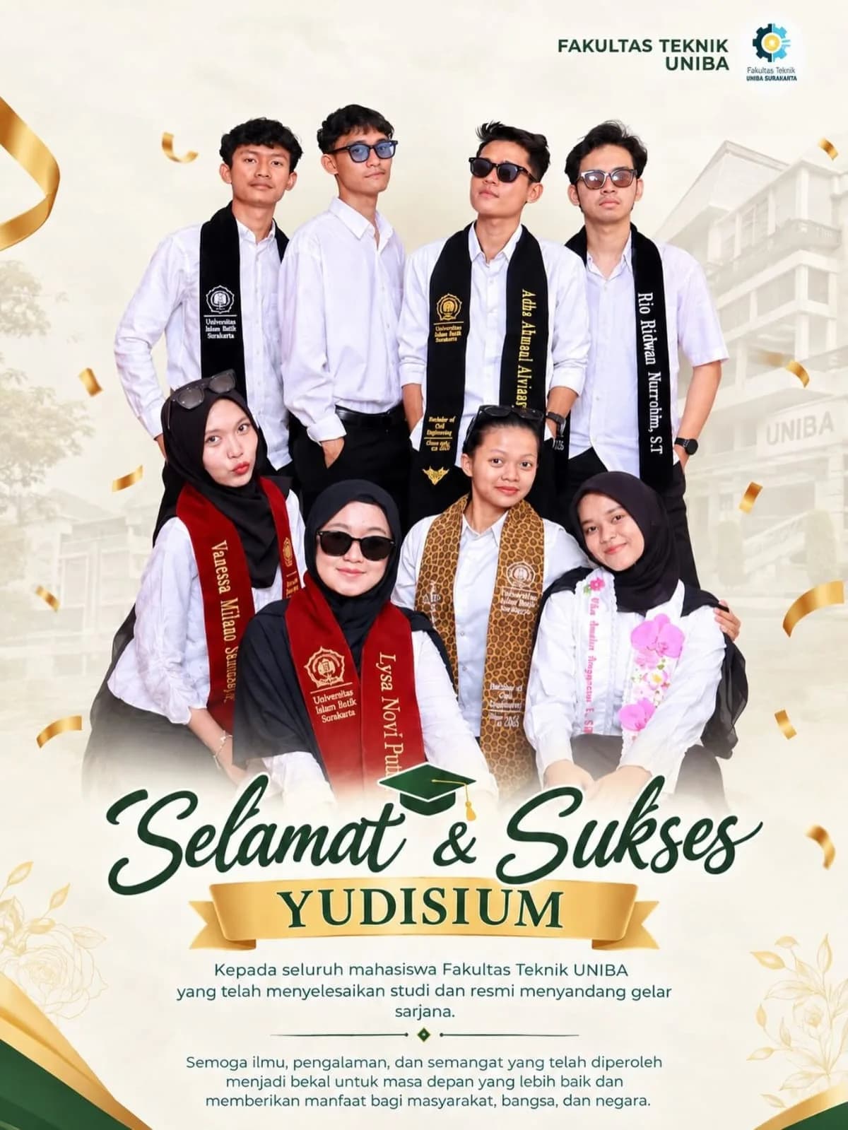 Fakultas Teknik UNIBA Surakarta Sampaikan Selamat dan Sukses kepada Lulusan pada Yudisium